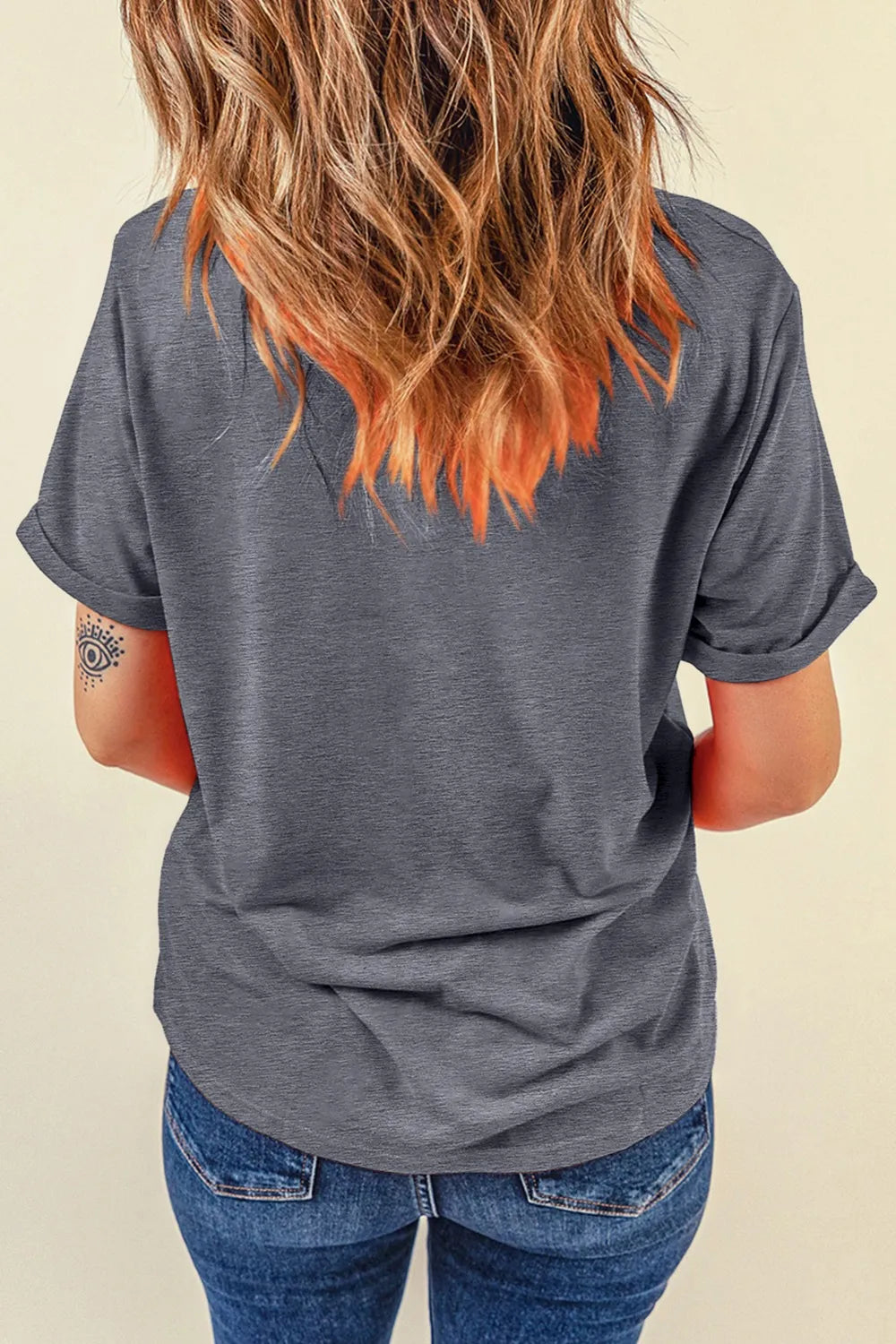 Checker ace of spades rodeo western gray graphic print tee shirt