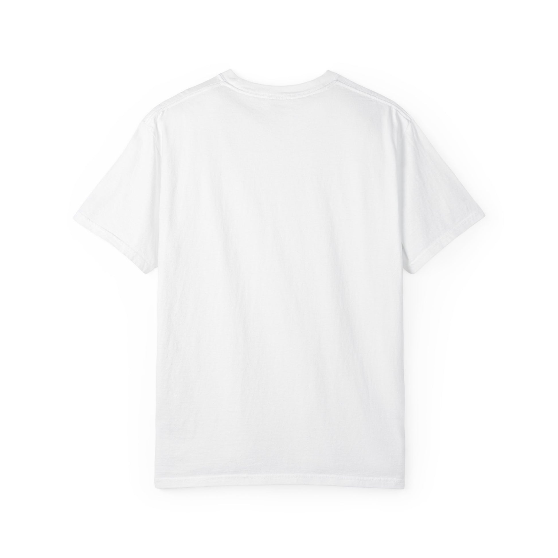 Plain white back of tee shirt.